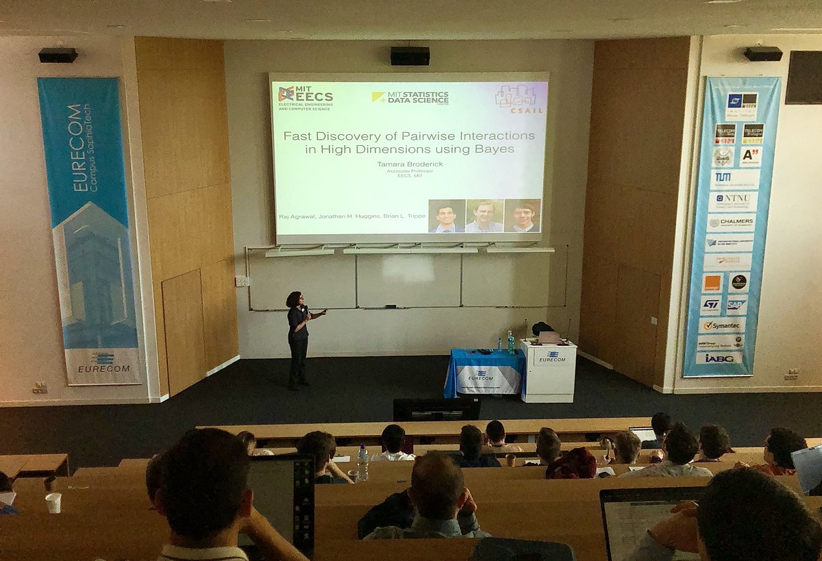 MaurizioFilip19's tweet photo. Very excited to host the Workshop on Functional Inference and Machine Intelligence at EURECOM! Day 2 started with a great talk by Tamara Broderick - check out the program here:

https://t.co/gp8ldDvdYQ https://t.co/ap3Xp3YIfT