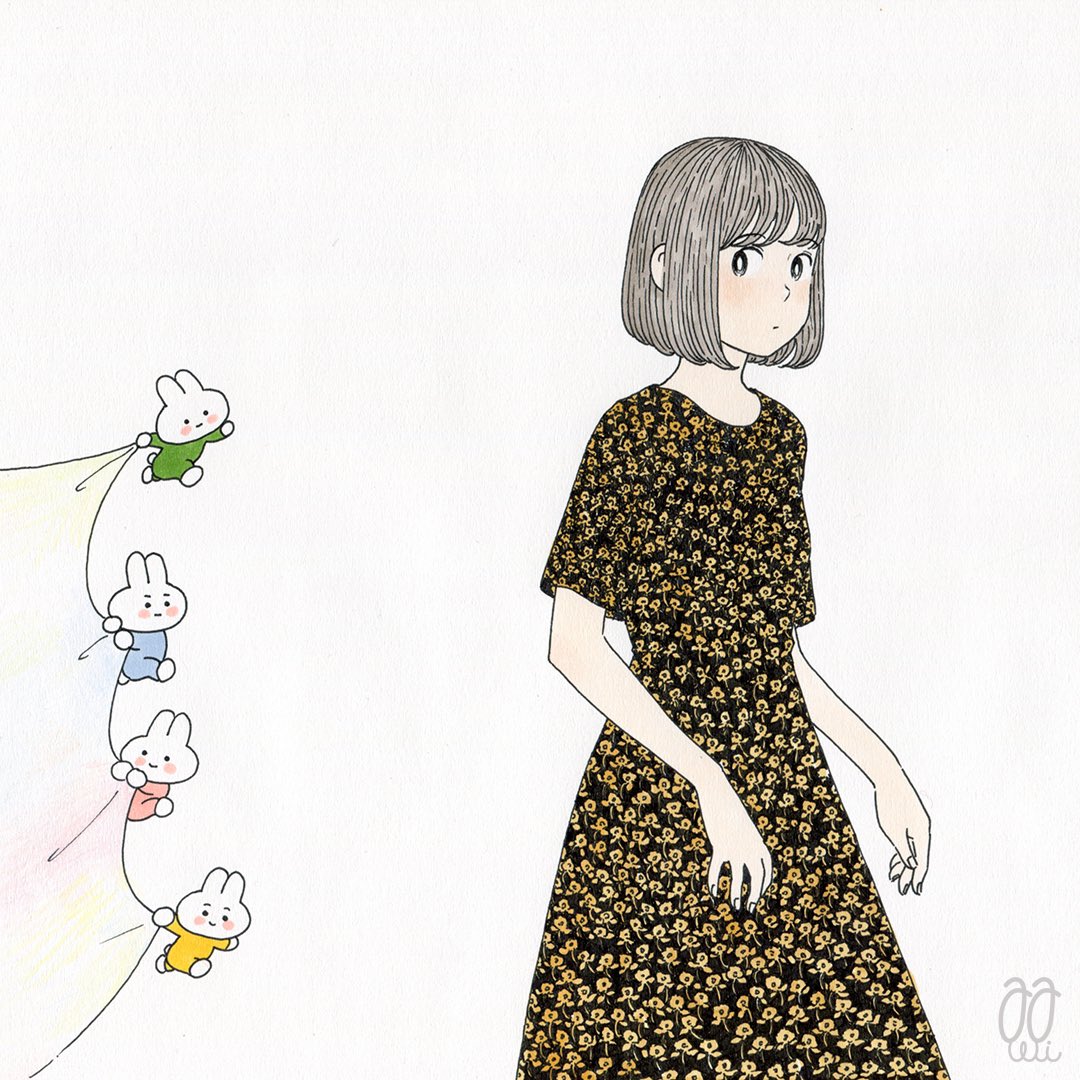 イラスト 春を連れてくるうさぎ あわいのイラスト