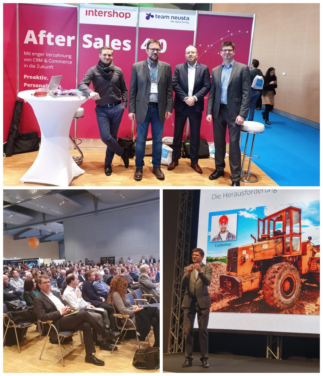intershop's tweet photo. Our team for success is rocking (not only) the stage of @dfcefm in Frankfurt today. #aftersales #digitization #b2b https://t.co/JTZICGkLwd