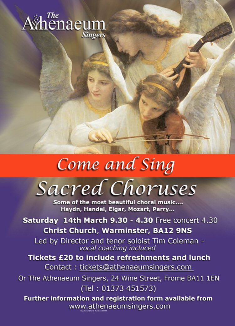 The Athenaeum Singers @singingworkshop any chance of a retweet of our ‘Sacred’Choruses’ Come & Sing workshop on the 14th March? Thank you.