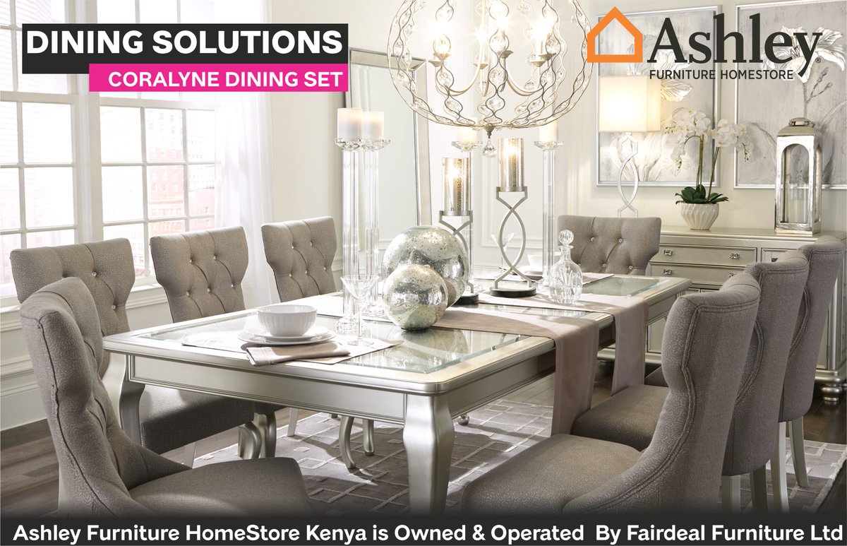 Ashley Furniture HomeStore Kenya On Twitter Coralayne Dining Room Set Relishes The Glitz And Glam Befitting Silver Screen Queens Curvaceous Cabriole Legs Are Truly Alluring