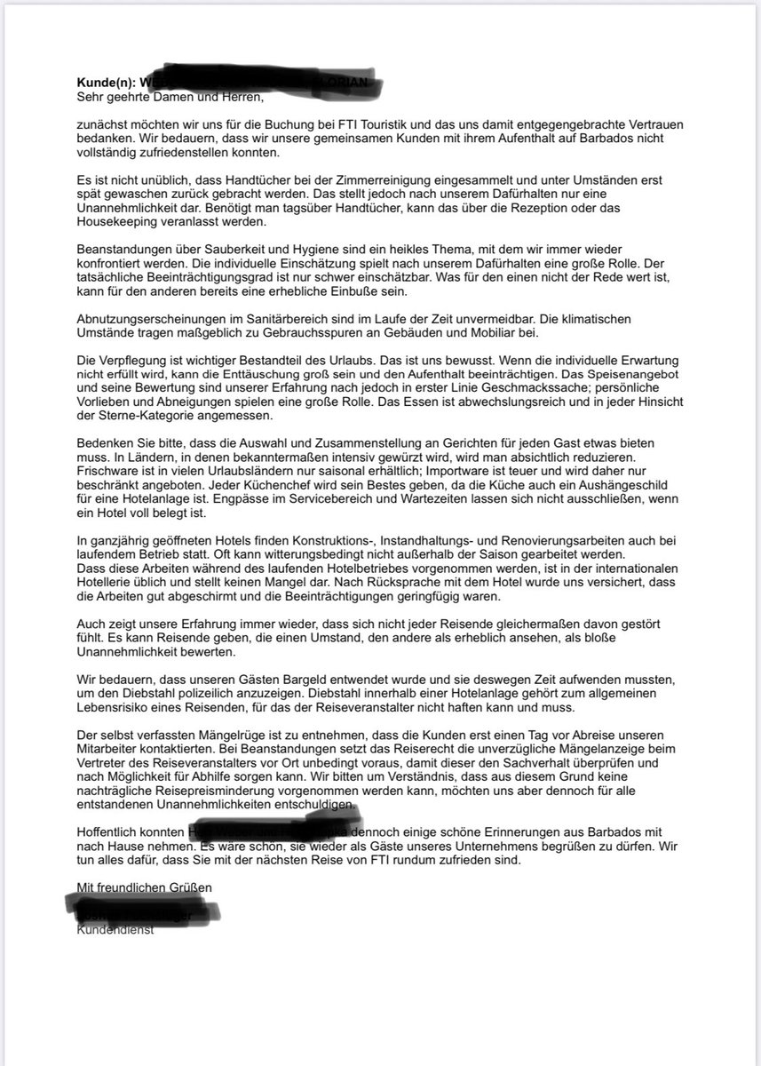 When traveling with <a href="/FTI_Touristik/">FTI Touristik GmbH</a> ...
So viel Arbeit für ein ... Sie können uns mal!! 😂
Danke <a href="/fti_group/">FTI GROUP</a> <a href="/FTI_Touristik/">FTI Touristik GmbH</a>