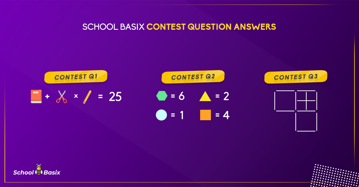BasixSchool's tweet photo. Dear Contestant🙋♀️,
Your wait is over! Here is the answer to our contest questions👇. Two lucky winners 🏆 will be announced on Thursday and each of them will receive Schoolbasix gift vouchers 🎁 worth of Rs. 500/-
#ContestAlert #SchoolBasixContest #contestanswers #schoolbasix https://t.co/whgUciKOG7