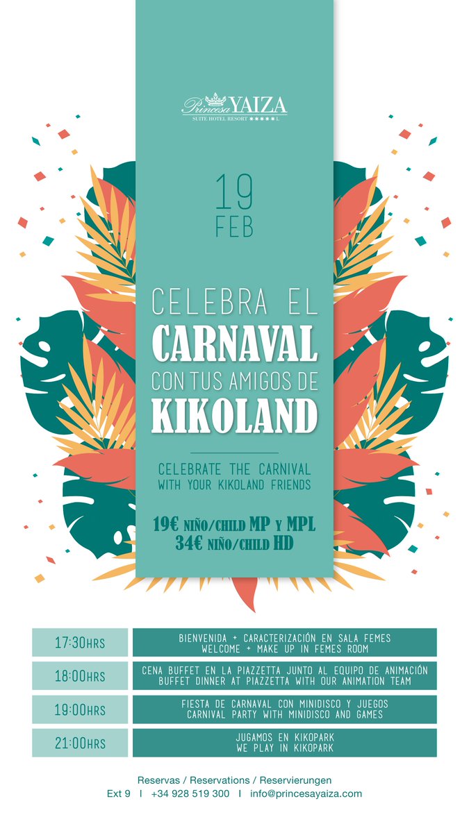 CELEBRA EL CARNAVAL CON TUS AMIGOS DE KIKOLAND🎉

No te pierdas el Carnaval con tus amigos de Kikoland mañana a  partir de las 17:30h 🕰

#PYEXPERIENCE