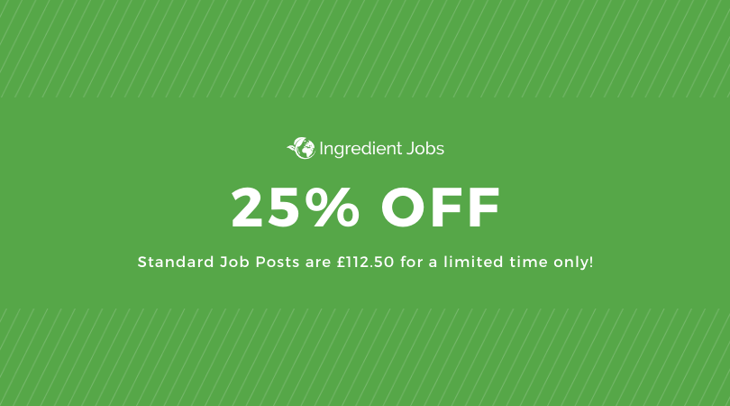 IngredientJobs's tweet photo. 25% off Standard Job Posts - Available for a limited time only! https://t.co/zFF7BbnuSs