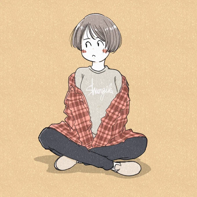 #息抜きガール 
自分が柄物の服持ってないからぐぬぬってなる。
Tシャツは春菊Tです 
