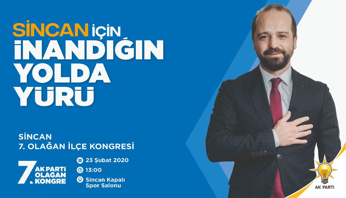 mgurler06's tweet photo. Sincan 7. Olağan Kongremize tüm halkımız davetlidir.
📆 23 Şubat Pazar
⏰ 13:00
📍Sincan Kapalı Spor Salonu https://t.co/dxAF5U6t8C