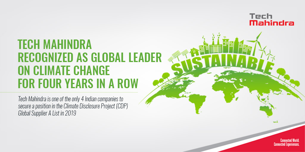 tech_mahindra's tweet photo. "Being featured on the Global Supplier A List under the Carbon Disclosure Project among the four other Indian companies, is indeed a testimony of our sustained efforts towards realising the climate change goals." ~ @SandeepChandna5. #TechMNxt - https://t.co/KJjNDJBrtq https://t.co/164UA7roUm