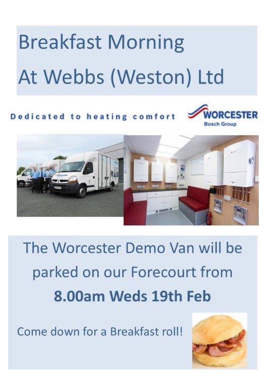 InfoWebbs's tweet photo. Worcester Trade Breakfast Morning - Come meet Nathan and grab a bacon roll !!! @WorcesterBosch https://t.co/VK7NTsv3C6