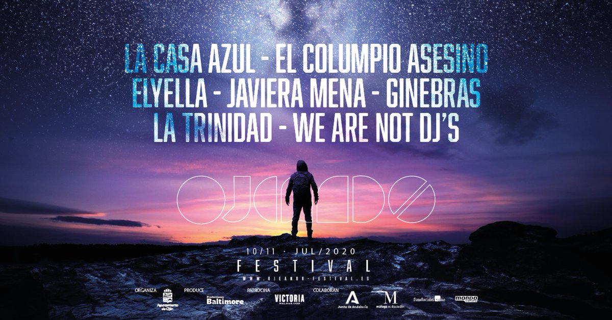 AytoOjen's tweet photo. Cuatro nuevas confirmaciones para el Escenario Patio-Victoria de Ojeando Festival 2020
El Columpio Asesino, Ginebras, La Trinidad y We Are Not Dj’s estarán en Ojén entre los días 10 y 11 de julio

Más info 👉 https://t.co/wBO6cb0rHb

#Ojén #OjeandoFestival #OF2020 https://t.co/97ElU4T2rs