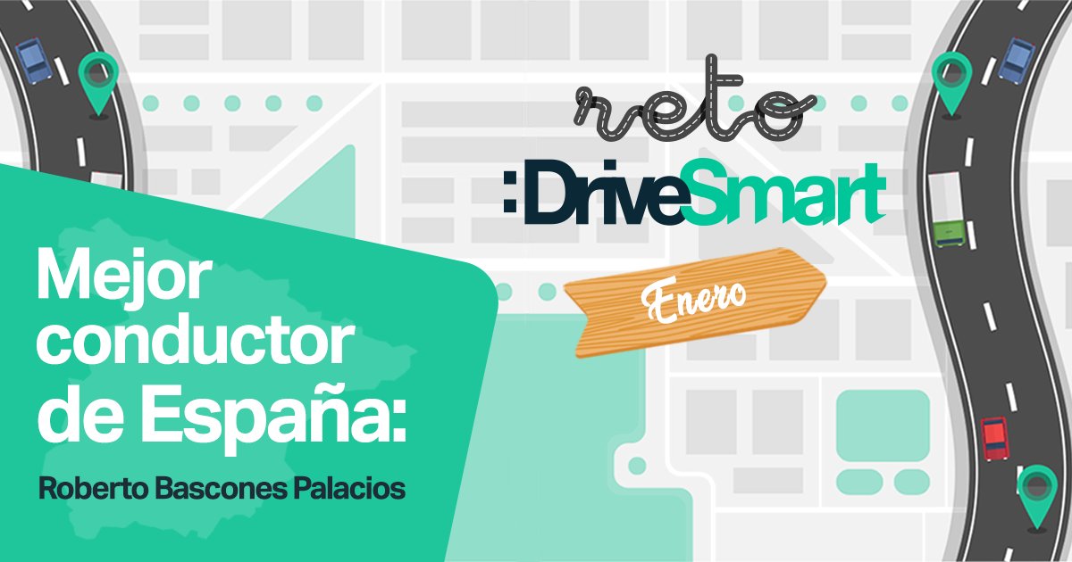 DriveSmartES's tweet photo. - EN EXCLUSIVA -
🏆 ¿Dónde está el mejor conductor del primer mes de 2020 de España? ¿Y quién es? En Valladolid, se llama Roberto y es el ganador del Reto DriveSmart de enero. 🙌

Ranking final del #RetoDS👉https://t.co/SkFp9xtQU4 https://t.co/fsEnh4vlXr