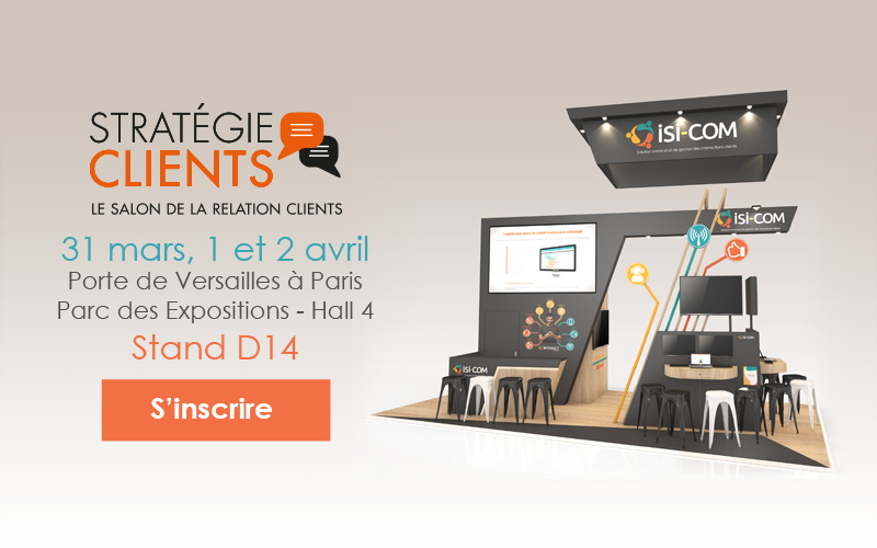 ISI_COM's tweet photo. Bonjour, nous serons présents au salon Stratégie Clients @strategiec les 31 mars, 1 &amp; 2 avril prochains, hall 4 du Parc des Expositions Porte de Versailles, stand D14. Pré-commandez votre place gratuitement sur : https://t.co/DWIKzxKHQb https://t.co/xyvUjJRuE7
