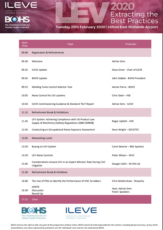 BOHSworld's tweet photo. There’s 1 week until #LEV2020!
We have a full agenda (see below) including #expert #speakers and plenty of #networking opportunities.
There's still time to book your place, so grab your spot now!
We look forward to seeing you on the 25th!
https://t.co/ADPpeMKKjJ https://t.co/MYvdwyS0Ac