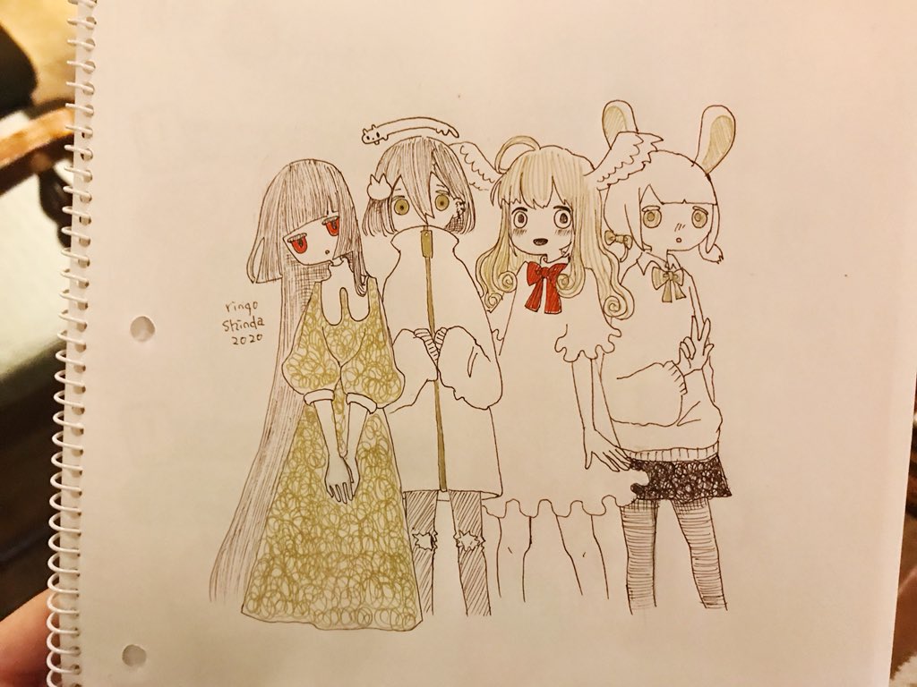 札幌でお絵描き会してる?
けづるさん(@kezuru_)とりんごさん(@ringo_is_shine)とぺこぺちさん(@PPechka)がサト描いてくださいました…幸せ…楽しい…??✨ 