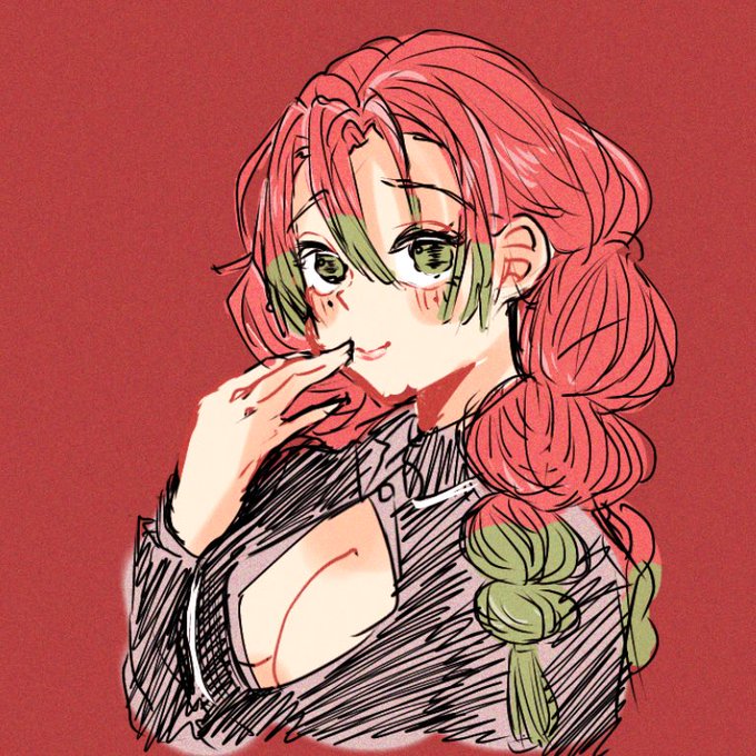 ❧PALでんぷん☙@タグ巡回中さんがTwitterに投稿した甘露寺蜜璃(鬼滅の刃)のイラスト。