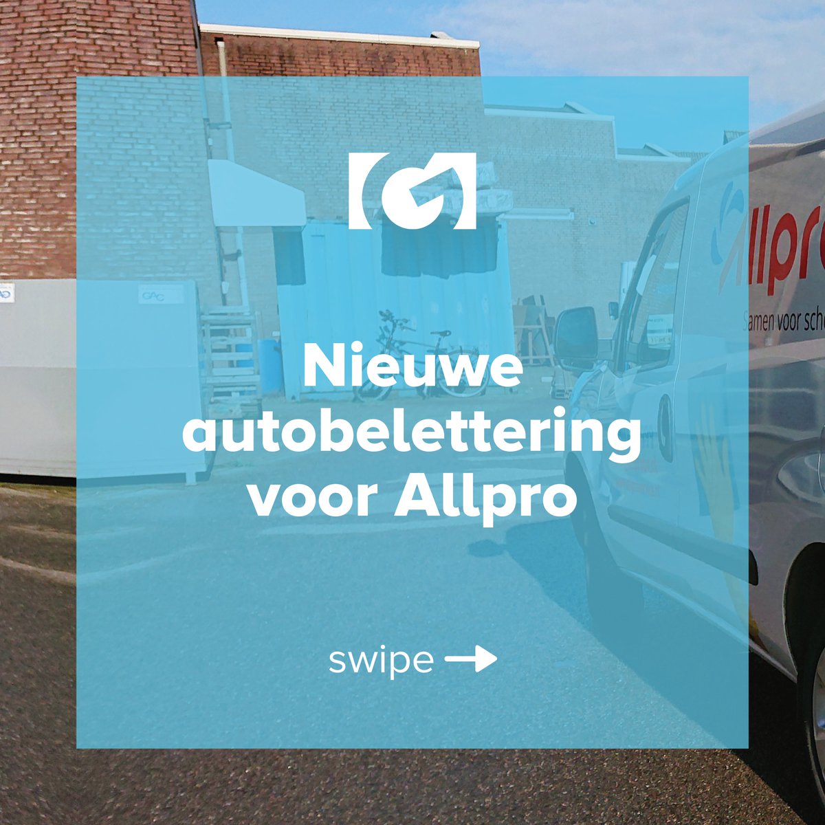 Goosprintensign's tweet photo. Waar herstel van #autoschade al niet toe kan leiden. #Allpro koos voor een heel nieuw en opvallend #ontwerp! https://t.co/xFZKJLfZvq