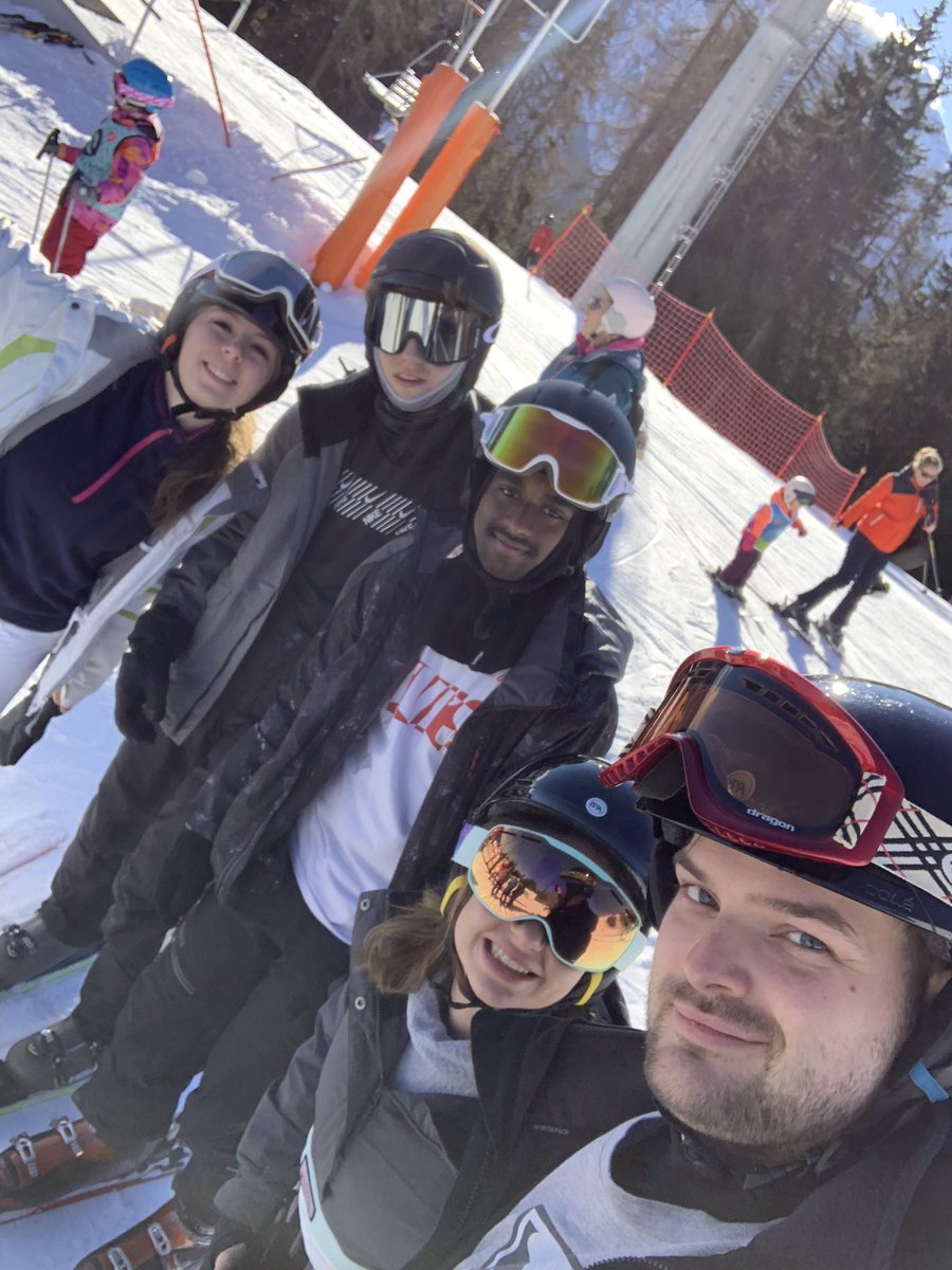 Day two on the slopes with group 9. #agnesangels #progress #Folgarida20 #Laughaminute @HGSCSkiTour