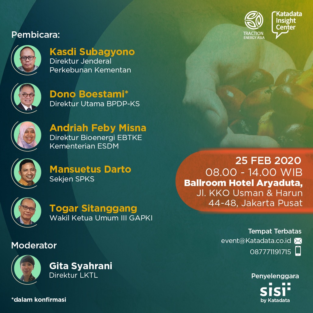 KATADATAcoid's tweet photo. #KatadataForum bekerjasama dengan @TractionAsia menyelenggarakan diskusi: "Biodiesel Untuk Kesejahteraan Petani".
Catat tanggalnya:
📅 Selasa 25 Februari 2020
⏰ 08.00 - 14.00 WIB
📍 Ballroom, Hotel Aryaduta, Menteng.
Pendaftaran: https://t.co/4PnKkU0kpj https://t.co/pCixcIGYr4