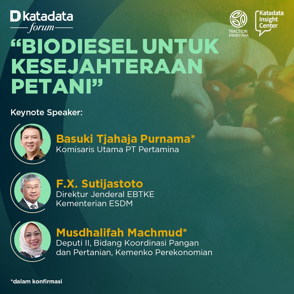 KATADATAcoid's tweet photo. #KatadataForum bekerjasama dengan @TractionAsia menyelenggarakan diskusi: "Biodiesel Untuk Kesejahteraan Petani".
Catat tanggalnya:
📅 Selasa 25 Februari 2020
⏰ 08.00 - 14.00 WIB
📍 Ballroom, Hotel Aryaduta, Menteng.
Pendaftaran: https://t.co/4PnKkU0kpj https://t.co/pCixcIGYr4