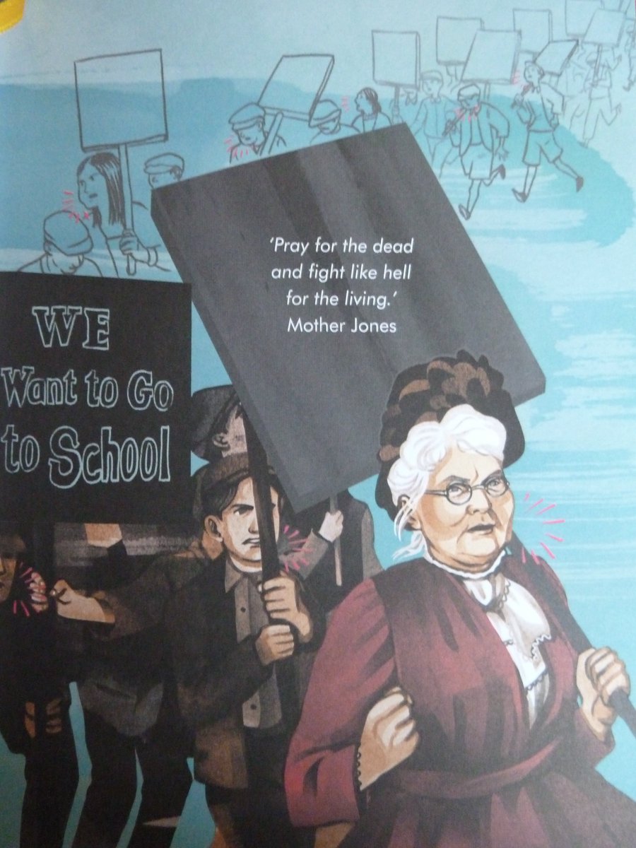 Mother Jones. Labour organiser & champion of child workers. c 1837-1930. Mary Harris born in Cork; emigrated in famine. All her 4 children died yellow fever! Her sewing shop burnt down in Chicago Fire! Didn't give up! Focused on helping workers; "most dangerous woman in America"!