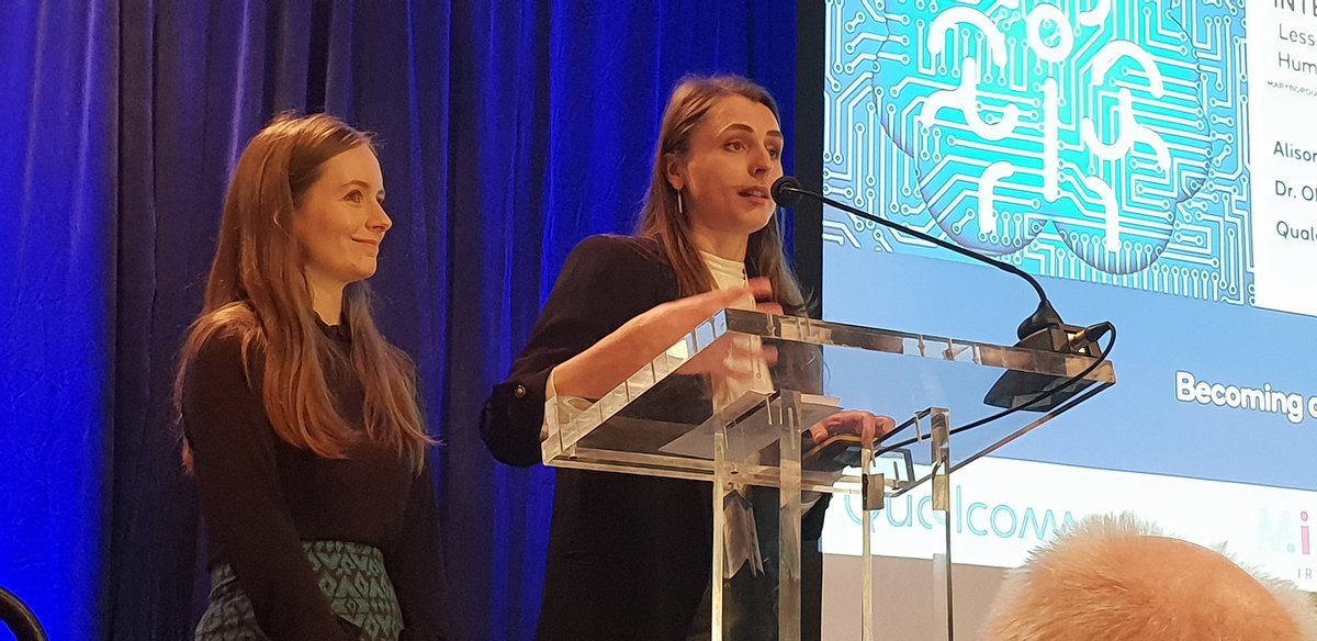 LenHobbs's tweet photo. Great to hear the personal journeys of the very talented Alison O Shea and Dr Oksana Semenova in becoming AI engineers at today's #midasireland and @Qualcomm meeting in Cork https://t.co/Sry10ZmUBM
