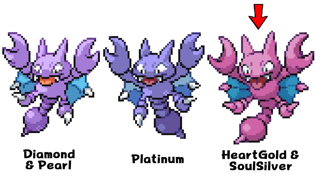 Dr Lava S Lost Pokemon The Many Colors Of Gligar More Than Any Other Pokemon Gligar S Colors Were Remarkably Inconsistent In Gen 4 Each Installment Of D P Platinum And Hgss