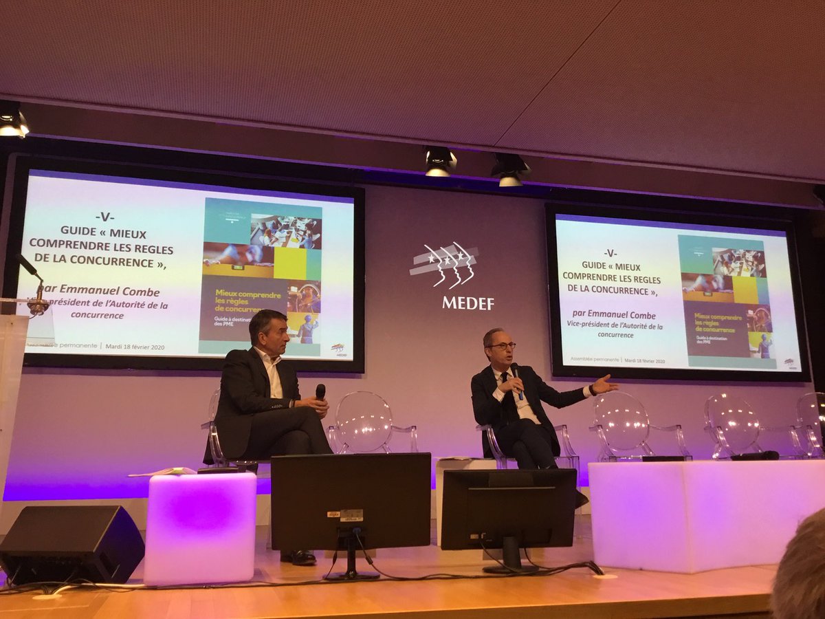 emmanuelcombe's tweet photo. Merci au @medef et à @GeoffroyRDB de m’avoir invité à présenter le guide #PME sur les règles de concurrence, lancé par l’@Adlc_ ; informer est essentiel pour prévenir la commission d’infractions, inciter les PME à y mettre fin et leur permettre de faire valoir leurs droits. https://t.co/LSP2olhflF