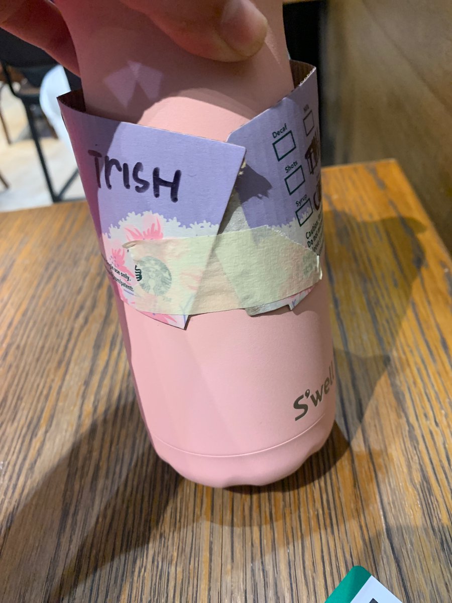 trdiddy's tweet photo. Love the starbucks rob people! They insisted on putting this around my tumbler just because it’s cute daw hahaha https://t.co/fFqtCIVxYg