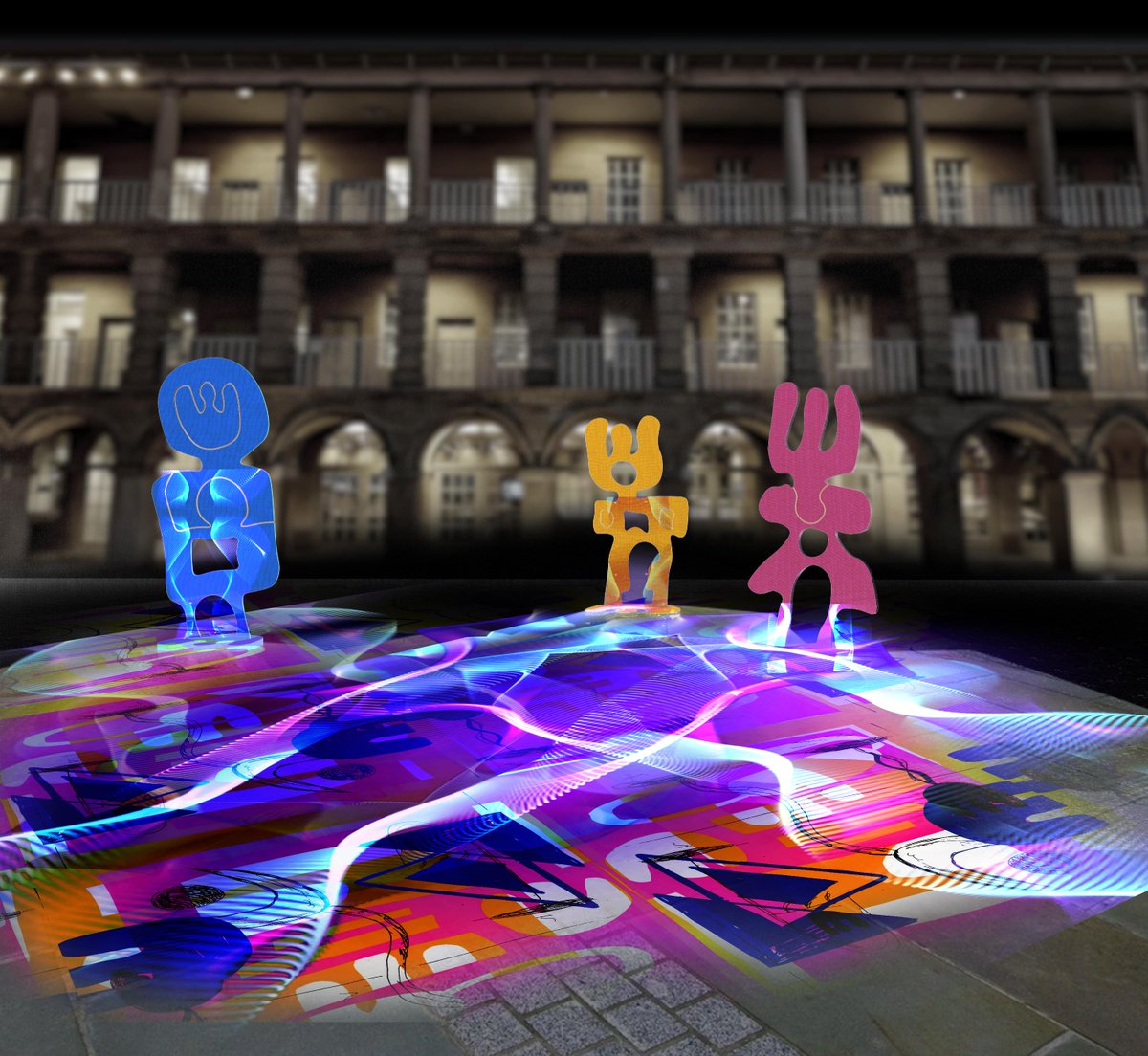 ThePieceHall's tweet photo. Here’s a sneak peek of the stunning illuminations that will light up our People Play Party on Saturday 29 February. The incredible illuminations are the work of @illuminosvales who were also behind ZARA and Illuminating Halifax. Find out more: https://t.co/Y3nsROXO5K https://t.co/sLpaQ2KgTY