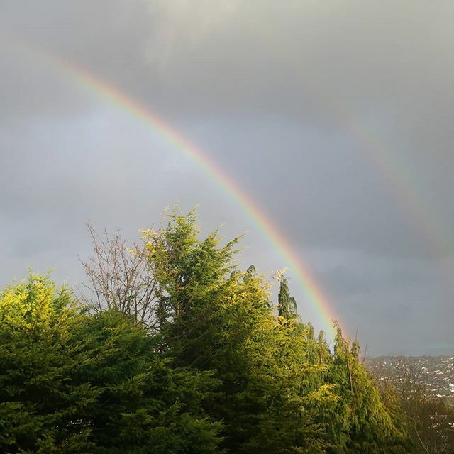 emele's tweet photo. Double rainbow, no filters or editing added to mother nature :) #rainbow #doublerainbow https://t.co/Wk81xkk5fD https://t.co/aoUe6NAedt