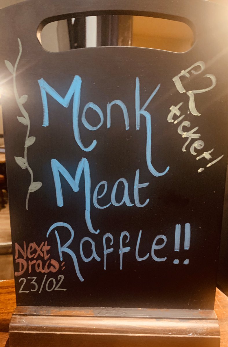TheFlyingMonk1's tweet photo. The Monk Meat Raffle is on this weekend!

Don’t forget to come to come and grab your tickets for your chance to win!!🥳

#FlyingMonk
#MonkMeatRaffle
#WoopWoop https://t.co/HeRkFYmwBV