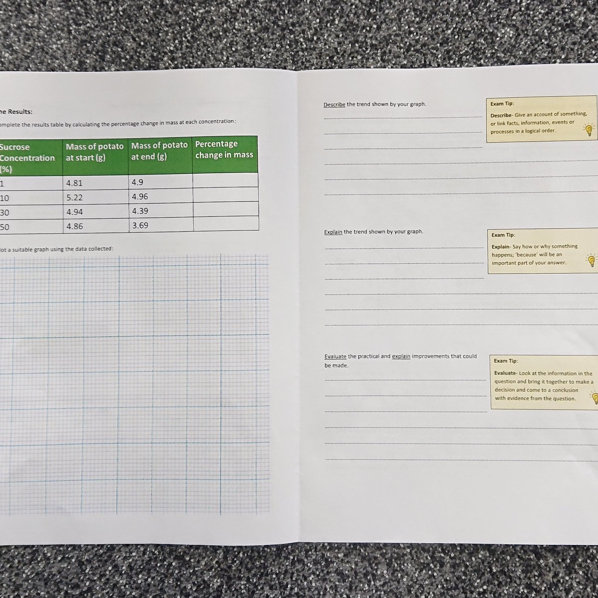 Paul_SciTeach's tweet photo. Another day, another core practical revision session with year 11, this time osmosis in potatoes.
Grab a copy of the booklet and PowerPoint on tes for free π
https://t.co/DsjosNUfp0
#CorePractical #Revision #Osmosis https://t.co/h0ZO9KoMGo