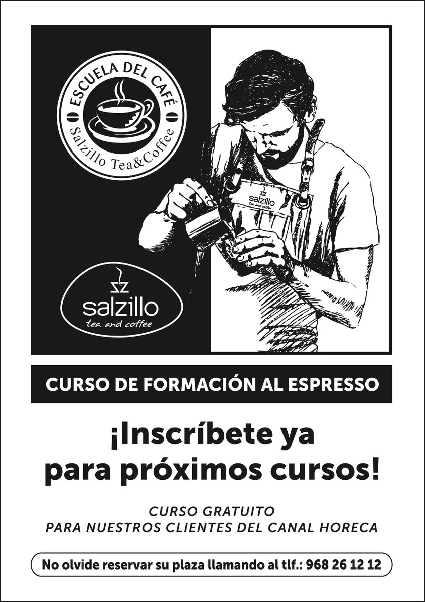cafes_salzillo's tweet photo. ¡CURSO DE FORMACIÓN AL ESPRESSO! ☕️

Apúntate a nuestro curso GRATUITO exclusivo para clientes del canal Horeca.
Llama y reserva a tu plaza => 968261212 #café #barista #salzilloteaandcoffee 
. https://t.co/Dc8vXrdqBN