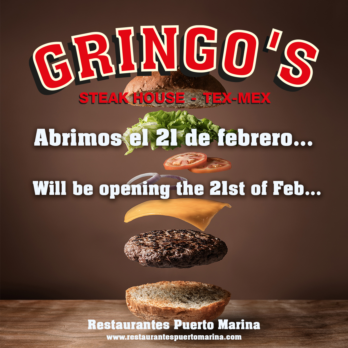 RestaurantsPM's tweet photo. We are pleased to announce that Tex Mex Gringo's located in Puerto Marina will be opening the 21st of February! See you there? 😍🤩
#TexMexGringos #TexMex #Mexicanfood #Mexicanrestaurant #fajitas #burritos #quesadillas #ribs #coronabeer #BenalmadenaMarina #Malaga #foodies #DosXX https://t.co/HMMNDwbF0j