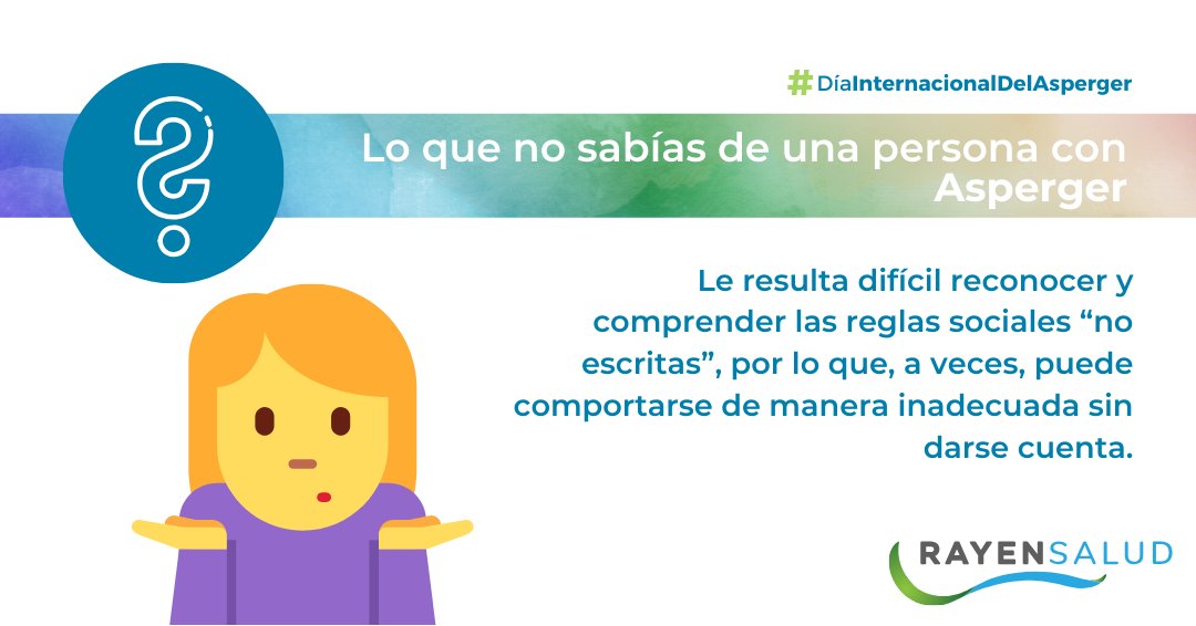 Rayen_Salud's tweet photo. En el Día Internacional del Síndrome de Asperger, te dejamos algunos datos para que entiendas un poco más a las personas que lo tienen. 

#DíaDelAsperger #Asperger https://t.co/1wQ8Zm2xXK