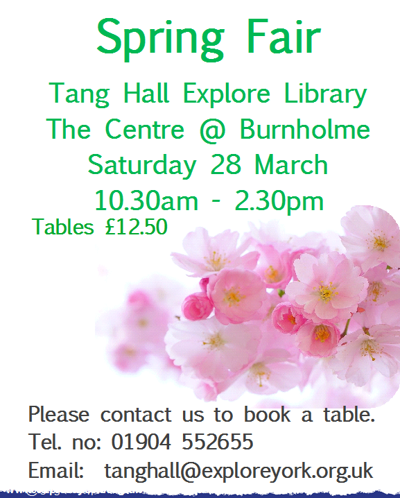 Book a table <a href="/TangHallExplore/">We’re not here anymore – formerly @TangHallExplore</a> Spring Fair on Saturday 28 March @ 10.30am-2.30pm
Email us at: tanghall@exploreyork.org.uk
or phone 01904 552655
@yorkustudents