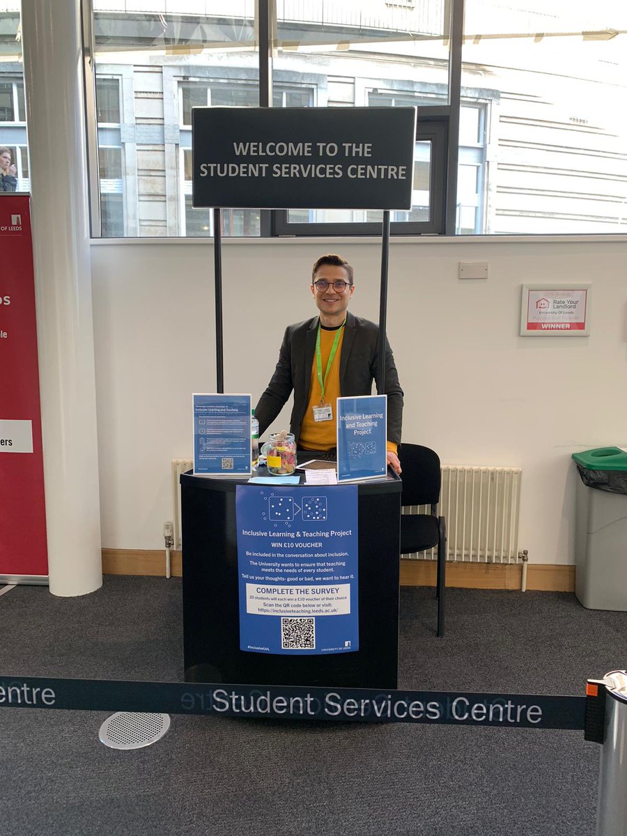 InclusiveUoL's tweet photo. @BradyGraha and @zebracki are in Student Services in the Ziff Building today encouraging students to take the survey. Come say hi! https://t.co/XsPq6cbITB