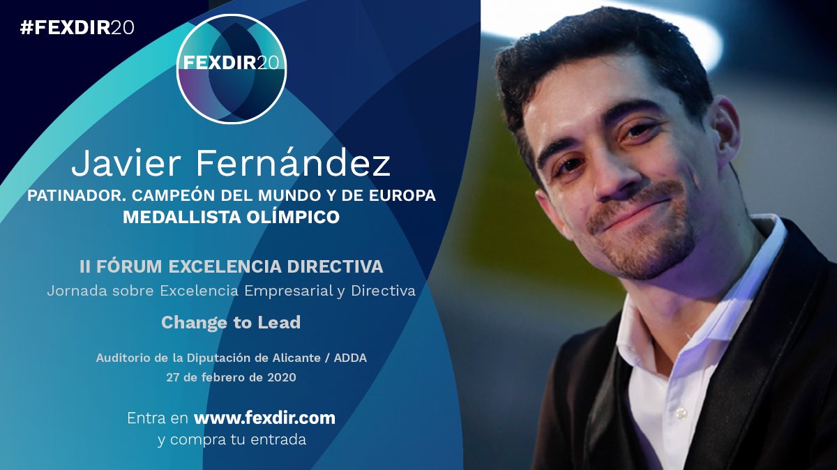 FerCuetoGarcia's tweet photo. Un privilegio contar con la participación en #FEXDIR 27/02/20 del medallista olímpico, campeón del mundo y de europa, el admirable patinador Javier Fernández, para hacer un recorrido por su vida y hablar de #Valores, #liderazgo, #motivacion..”El sueño continua” apreciado Javier. https://t.co/IxE4JG4YkL