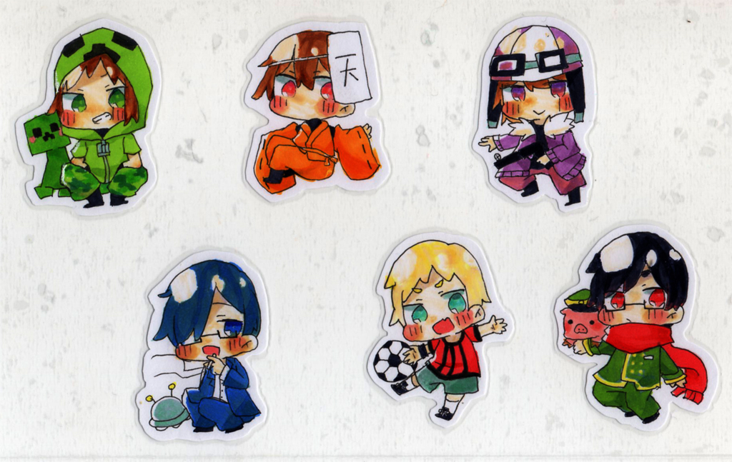 くろねこ ぷよテト 我々だメンバー 鬱先生 ロボロ ゾム コネシマ トントン ショッピ を描いて イイ感じにラミネートしました 後で切り取ります 我々だ 絵描きさんとつながりたい 絵描きさんと繋がりたい イラスト イラスト好き