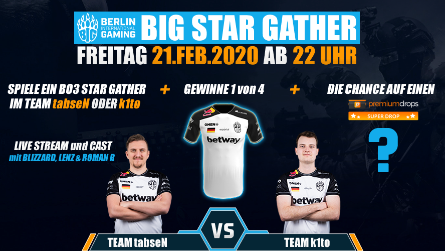 🎮 Verhilf <a href="/tabseNcs/">tabseN</a> oder <a href="/k1tocs/">k1to</a> zum Sieg im BO3 und gewinne dein <a href="/BIGCLANgg/">BIG</a> Jersey 🎮

Wie?
👉 RT &amp; like diesen Post
👉 Poste deinen Esportal Nick in die Comments
👉 Spiele bis Fr.18h 5 Matches bei uns
👉 Exklusiv für Premium

🤩 Raffle der 8 Teilnehmer Fr.22h im BIG Stream 🤩