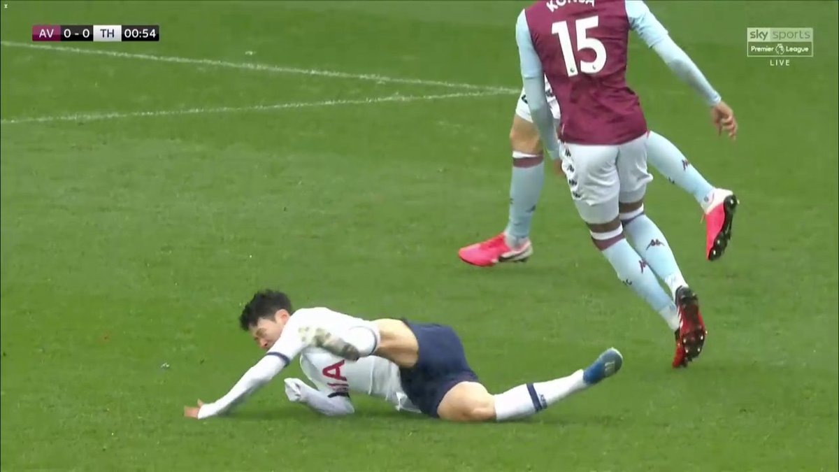 The arm injury to Heung-Min Son was sustained just 54 seconds into the game. He went on to play the entire game and score twice. What a guy. #COYS