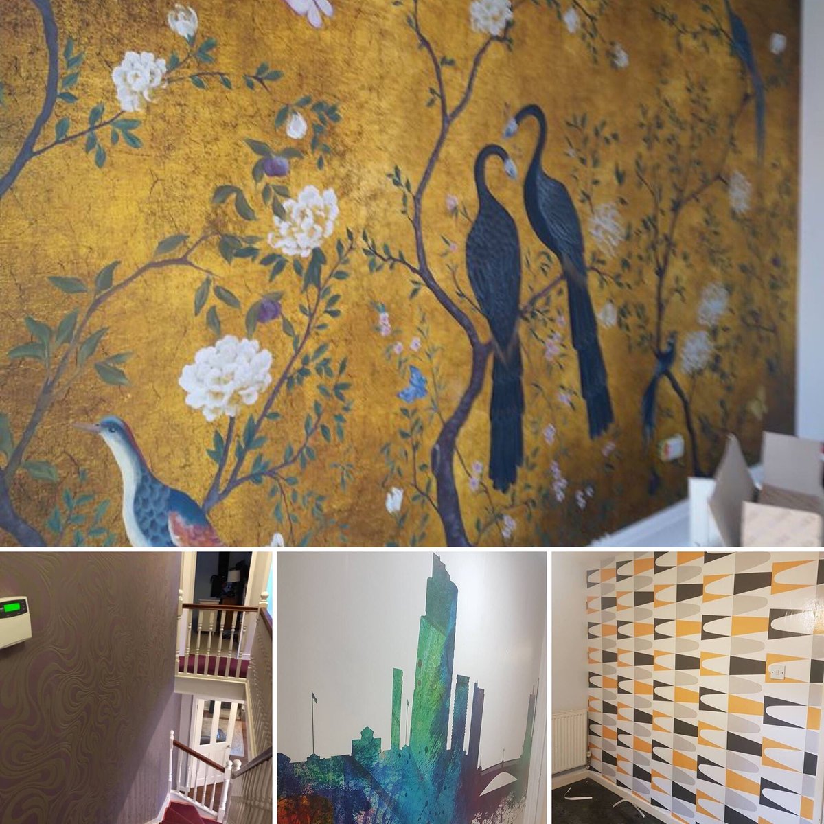 AllanDecorating's tweet photo. Throw back to some beautiful wall mural &amp; paper jobs last year! 
#reminiscing #wallpaper #wallmural #Professional #decorators https://t.co/uaC8qFEMdS