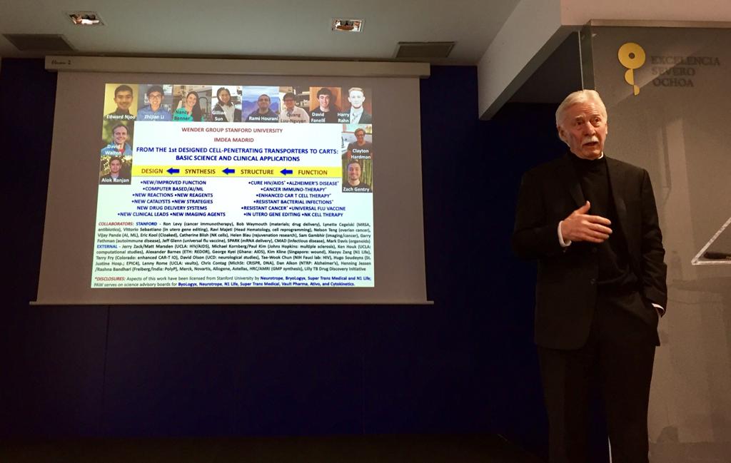 imdeanano's tweet photo. Inspiring talk today from Prof Paul Wender @StanfordUChem

Thanks for taking the time to visit us here at @IMDEA_Nano

Standing room only! https://t.co/bjFZEoRalH