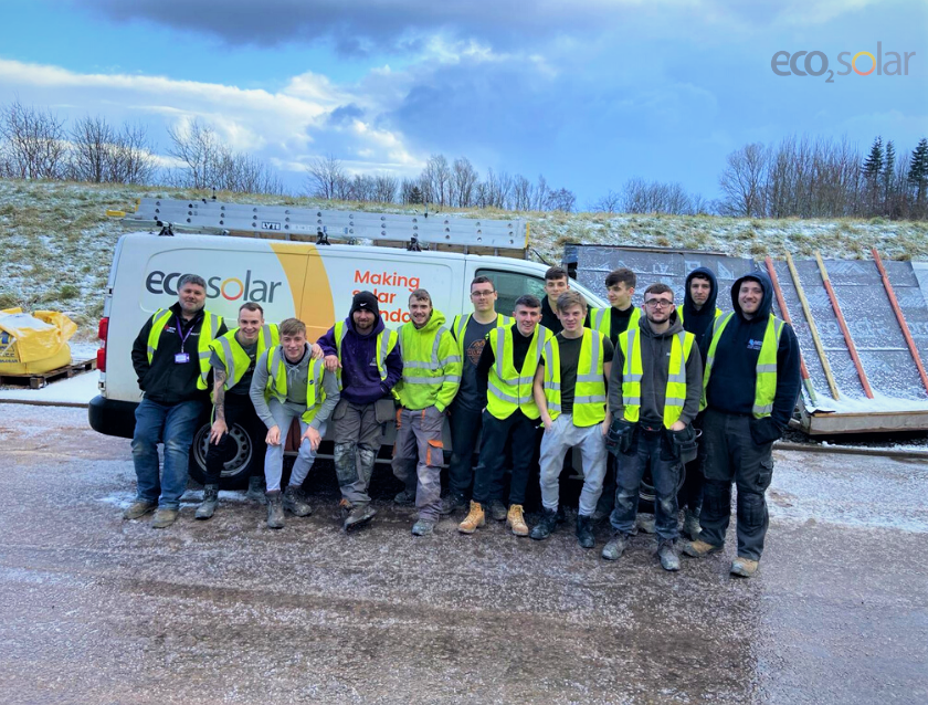 Eco2solar's tweet photo. We had a great time at @SLCek last week showing the students how to install #solarPV panels. The apprentices were taught the basics of installing a PV panel. We love inspiring the future generation and maybe one day they could be working for Eco2Solar! #makingsolarstandard https://t.co/ViZLZTHbFU