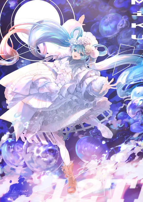 ミクさんハピバ絵!
#これを見た人は青色の画像を貼れ 
