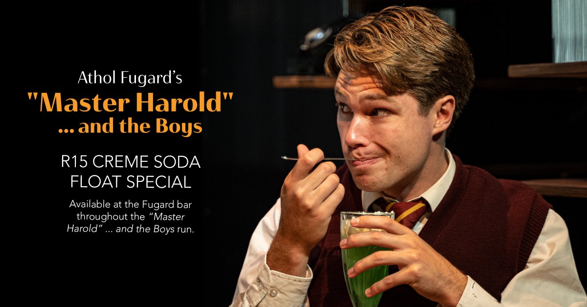 TheFugard's tweet photo. Get your hands on a production-themed creme soda float before and after each performance of "MASTER HAROLD"... AND THE BOYS for just R15!

Only available from the Fugard bar. Excludes online orders.
#MasterHaroldSA

(Photo by Claude Barnardo) https://t.co/LW6Y28vJid