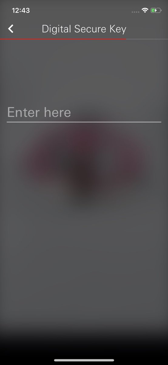 Kinton56's tweet photo. @HSBC_UK having issues setting up my secure key on the iPhone app screens are showing like this with no Visible buttons. Very annoyed at the app not working. https://t.co/brXmV0h5QB