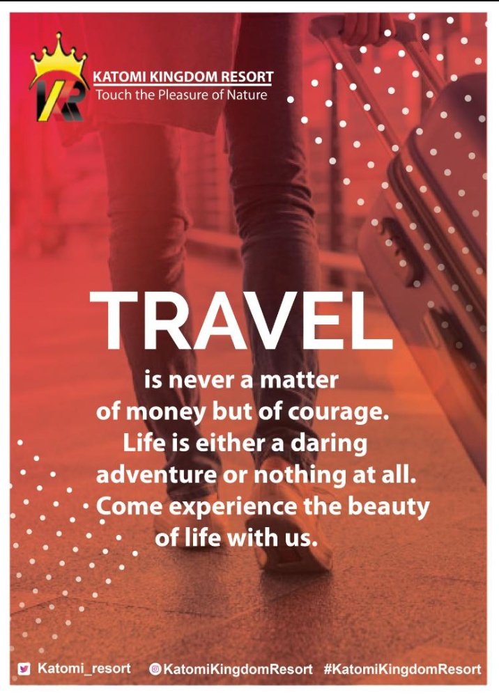 katomi_resort's tweet photo. Travel is never a matter of money but of courage. Life is either a daring adventure or nothing at all. Come experience the beauty of life with us at Katomi Kingdom Resort.

 For bookings:
📲+256(0) 778532843/+256(0) 705702443
📨 katomikingdomresortt@gmail.com
#KatomiKingdomResort https://t.co/UpSeoEqvko