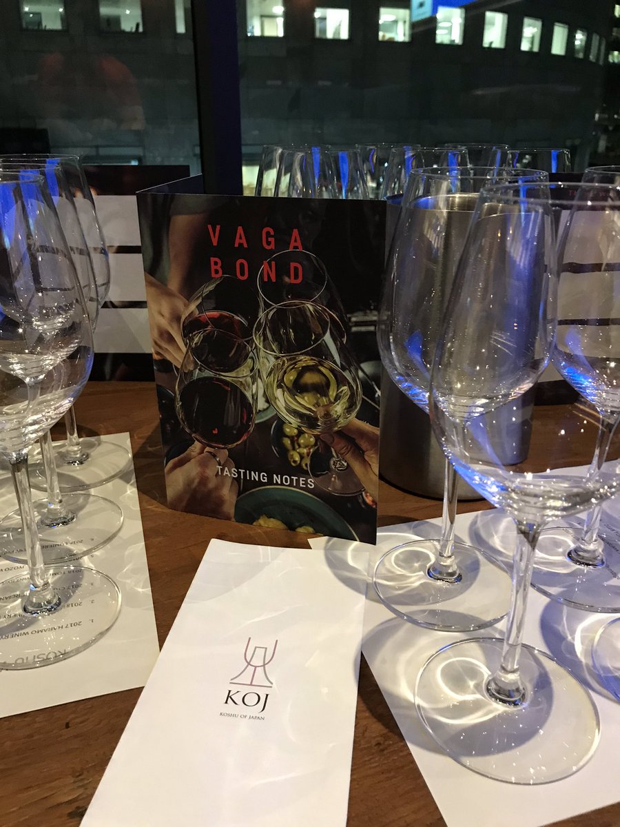 All set up and ready to go for tonight’s Koshu tasting with @VagabondWines 🙌