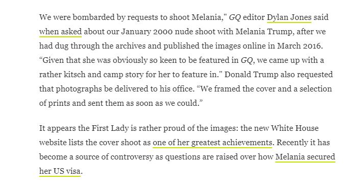 ...Another one of my theories is Donald offered Melania & Ivanka as a two-fer to convince the editors at British GQ to publish Melania's spread in the same issue as the naked supermodel one bc he was desperate to puff up her resume for the EB-1 "Einstein" visa application....